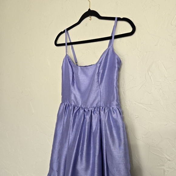 HUTCH Hemline Tiered Perwinkle Purple Shimmer Tommy Dress, S - Picture 6 of 13